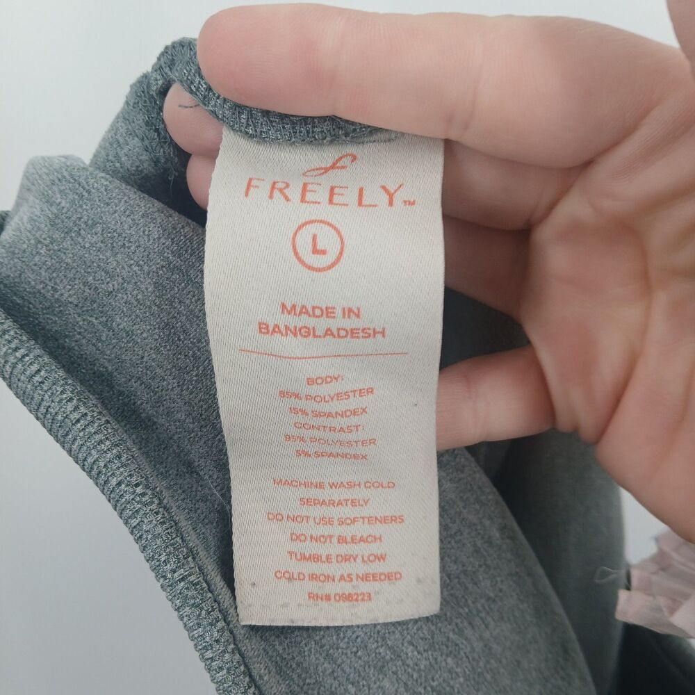 womans freely size large heather grey leggings athletic athleisure gym - Picture 3 of 3